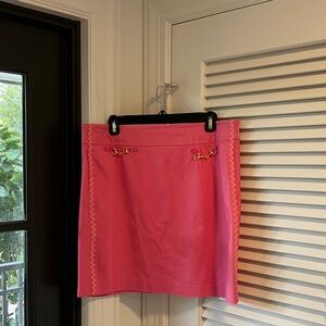 Skirtin Around Hot Pink Mini Skirt with Gold Chain Detail